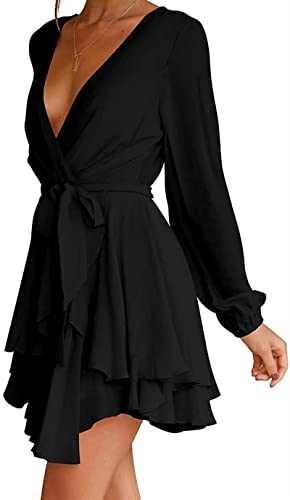 Elegante Vestido de la Mujer Classy Retro Color Sólido Cóctel Noche Fiesta Vestido de Cintura Tirantes Negro M