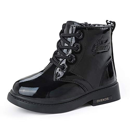 QZBAOSHU Botas Niñas Botas de Nieve para Niñas Zapatos Invierno Impermeable Infantiles 34 EU,Negro Tela Interior