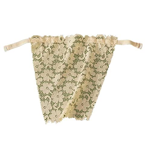 Escote de seda de morera de encaje para mujer Cubrir Camisola Color Transpirable Invisibl Mujeres Sujetador de camisola simulado de encaje con clip fácil-21X20cm, talla única, China