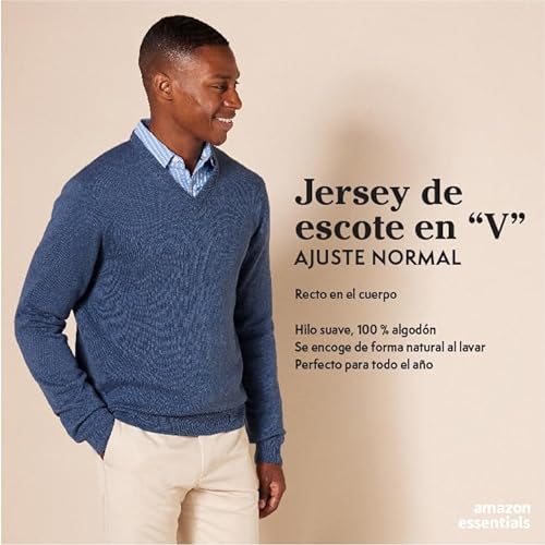 Amazon Essentials Jersey de Cuello de Pico (Disponible en Tallas Grandes) Hombre, Verde Oscuro, XXL